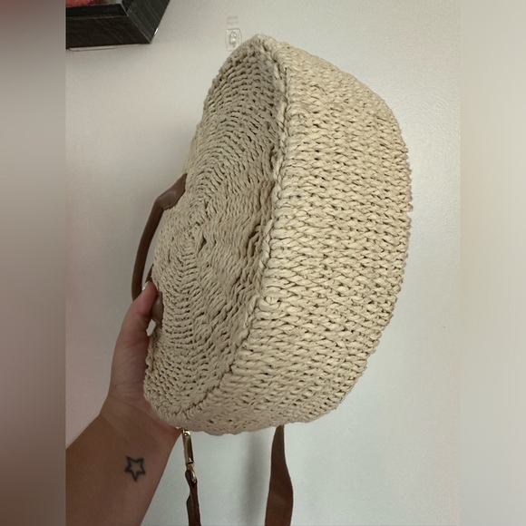 Talbots Woven Circular Straw Crossbody Bag - Picture 3 of 5
